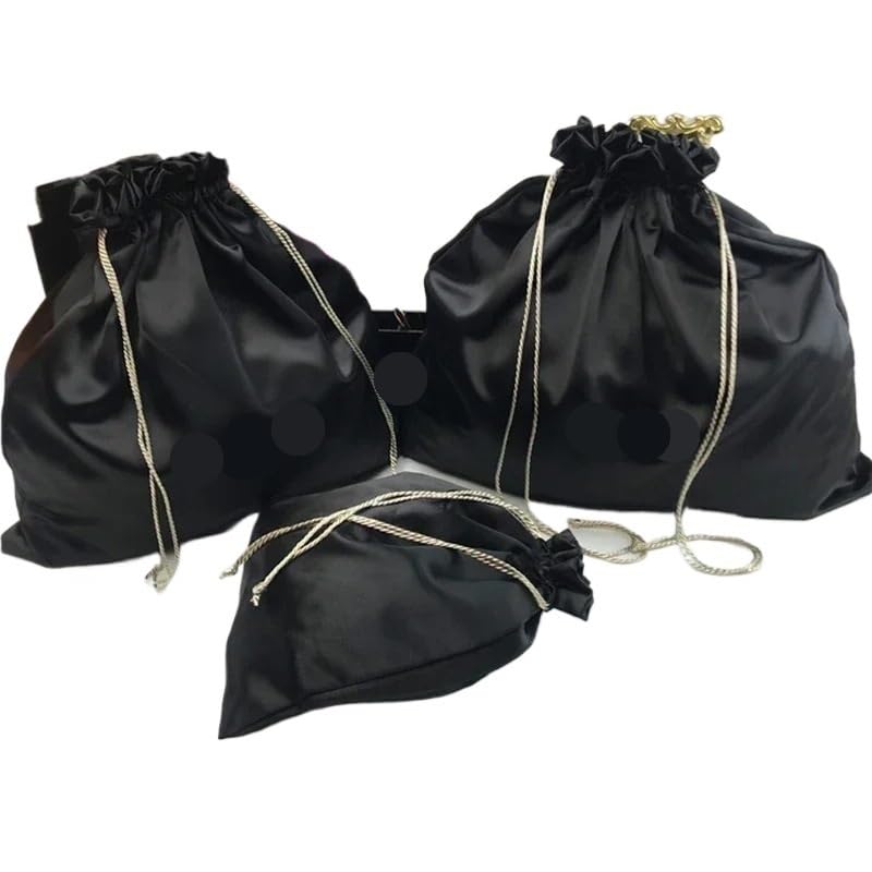 Bolsas de satén con cordón tipo seda para organizar joyería y maquillaje 2