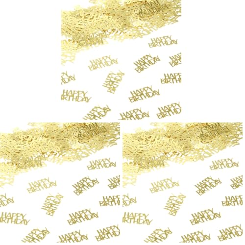 Image of Gold Happy Birthday Confetti Birthday Party Decorations Baby /Adult Birthday Table Scatter Party Supplies 100PC (Pack of 3)