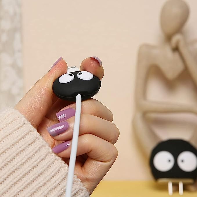 Image of VEROX Cute 3D Style Compatible with iPhone Charger Case Cover Protector Cartoon Style 18W and 20W Adapter Cover- Black Eye