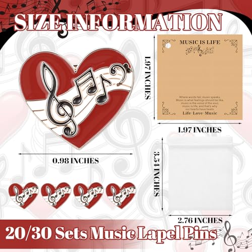 Image of Liliaafar 20 Pcs Music Note Lapel Pins Musical Note Band Award Pins Gifts Cards Bulk for Musician Music Lover Teacher Graduation Gifts for Students