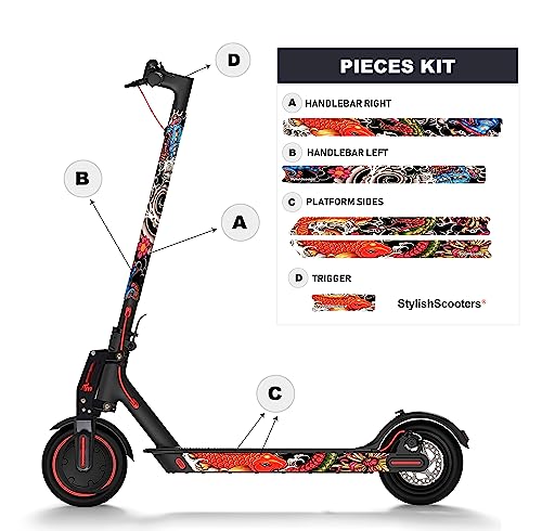 STYLISH SCOOTERS Xiaomi Scooter Stickers | JAPAN TATTO | Electric Scooter Sticker Customized Stickers | Compatible with Xiaomi M365 Pro, Essential, 1S, PRO3 | Made in Spain - Image 3