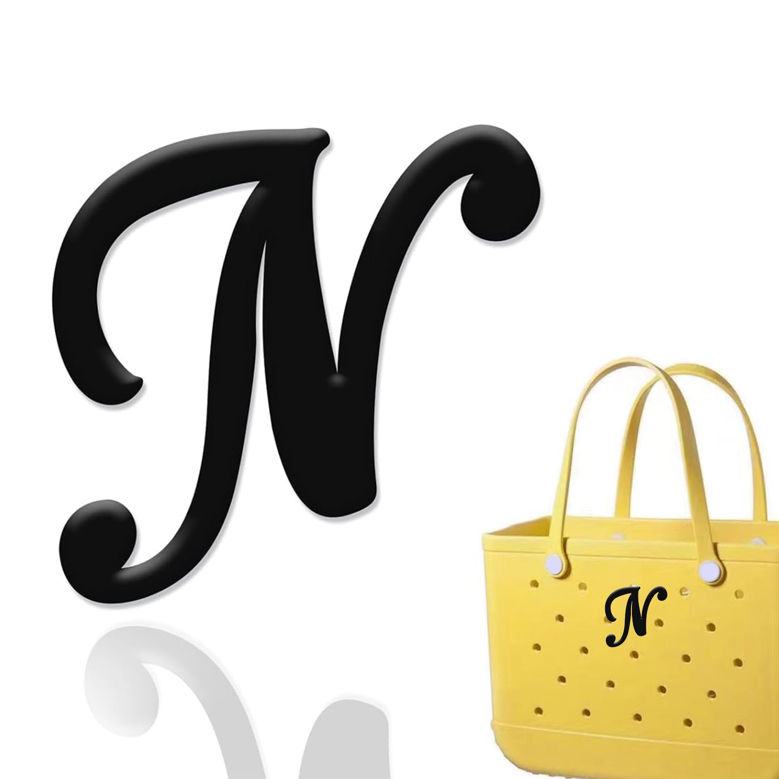 Morn Light Accessories for Bogg Bag,Alphabet Letter Charms with Tool-Free Snap, PVC Waterproof Clips for Simply Southern Totes 14-16mm Holes, A-Z