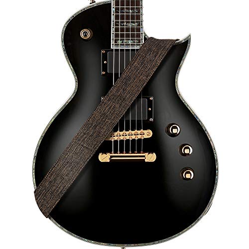 Amumu Guitar Strap Woven Brown For Acoustic, Electric And Bass Guitars With Pick Holder & Strap Blocks & Headstock Strap Tie - 2" Wide #TOP6