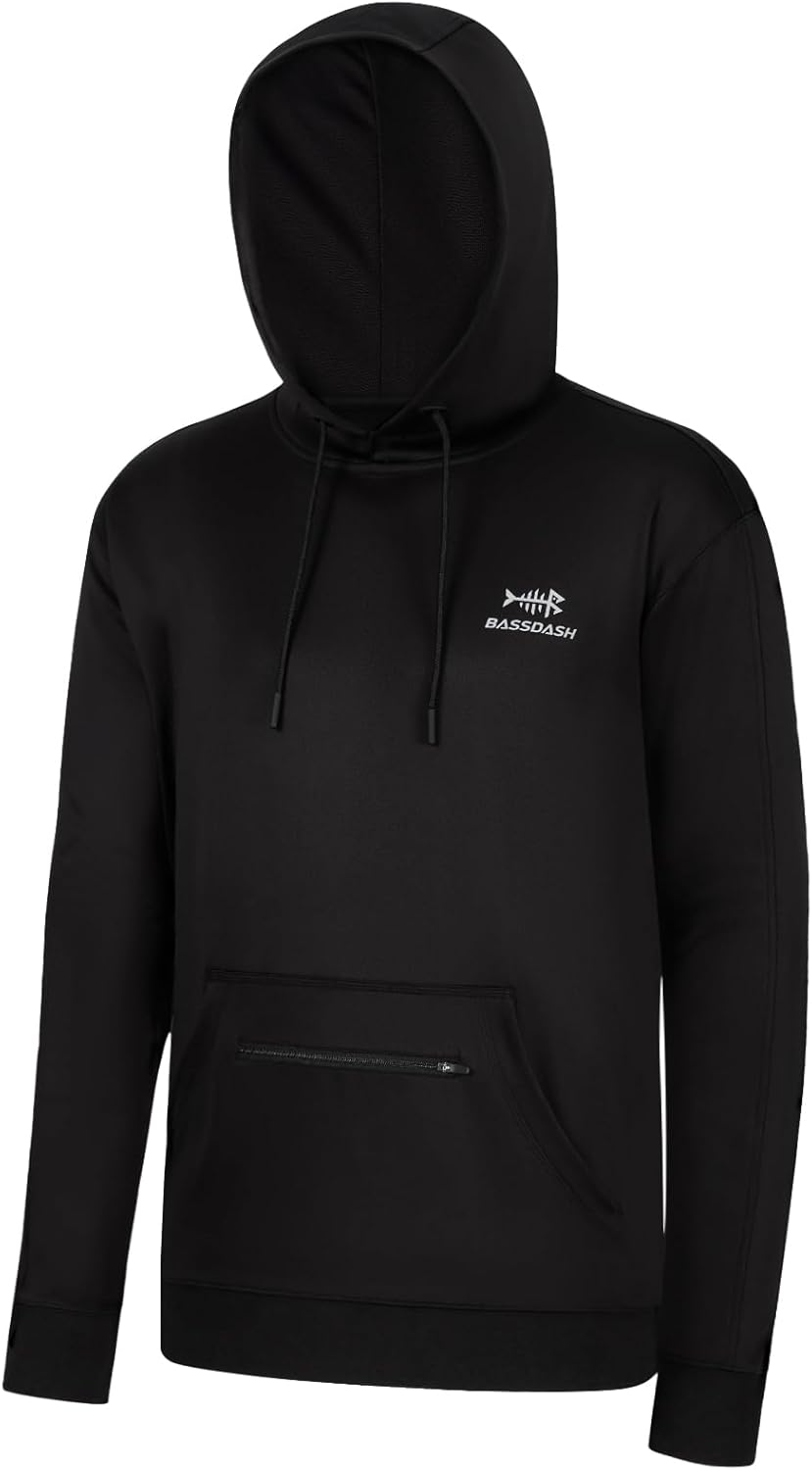 BASSDASH Men’s Hunting Fleece Hoodie Midweight Water Resistant Performance Camo Fishing Outdoor Pullover Sweatshirt FS29M