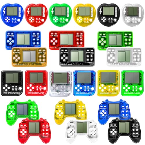 SSRMX 24Pcs Video Game Party Favors Valentines Day Gifts for Kids, Mini Game Keychain Arcade Party favors Birthday Supplies Classroom Prizes for Boys and Girls