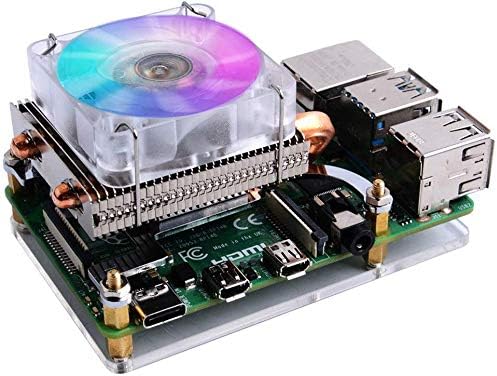 GeeekPi 2pcs Raspberry Pi 4 Quiet Fan, Raspberry Pi RGB Cooling Fan 40x40x10mm 4010 Fan DC 5V Brushless CPU Cooling Fan Cooler Radiator for Raspberry Pi 4 Model B, Raspberry Pi 3B+/3B/2B (Multicolour)