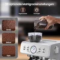 COWSAR Edelstahl Espressomaschine mit integriertem Kegelmahlwerk – Ansicht 2