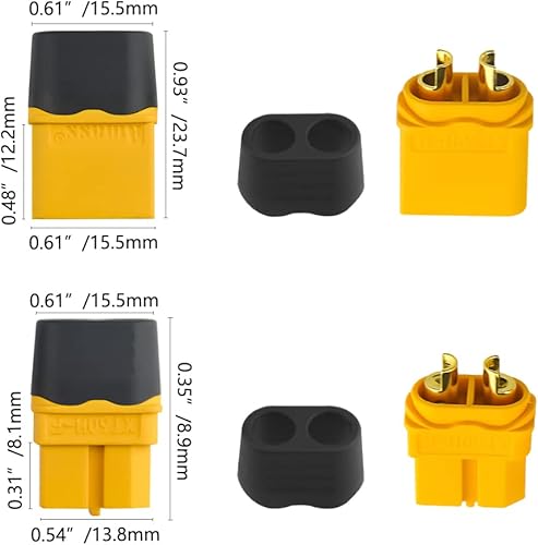 Miniatura 5 de XINGYHENG 20 unidades (10 pares) XT60H bala hembra macho conectores con funda de protección de cable para batería DIY RC coche impresora 3D