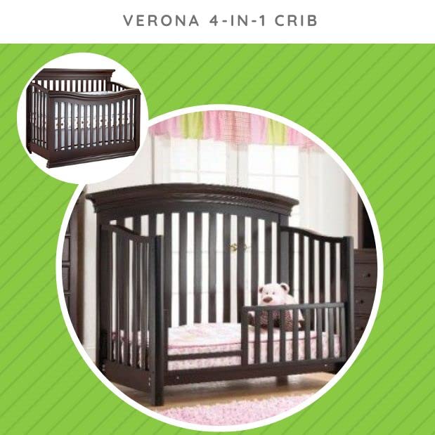 Image of Toddler Bed Safety Guard Rail for Sorelle Convertible Cribs - Solid Wood Rail for Convertible Crib to Toddler Bed Conversion - Safety Bed Rail for Children (Model #136, Espresso)