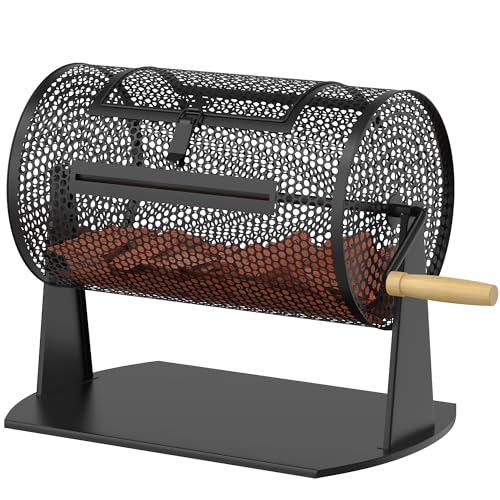 Orionstar Raffle Drum Metal Lottery Spinner for Tickets Medium Size Cage with Wooden Handle Professional Ticket Tumbler for Fundraisers Events and Parties Holds 2500 Stubs Black