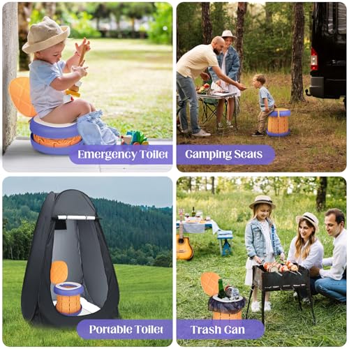 Toilettes portables de camping à hauteur réglable et pliage compact - 8