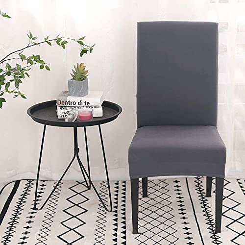 Inmozata Chair Covers For Dining Room Set Of 4, Spandex Fabric Fit Stretch Dining Chair Covers, Washable Removable Parson Chair Slipcovers For Hotel,Ceremony,Banquet,Wedding Party (Gray) #TOP4