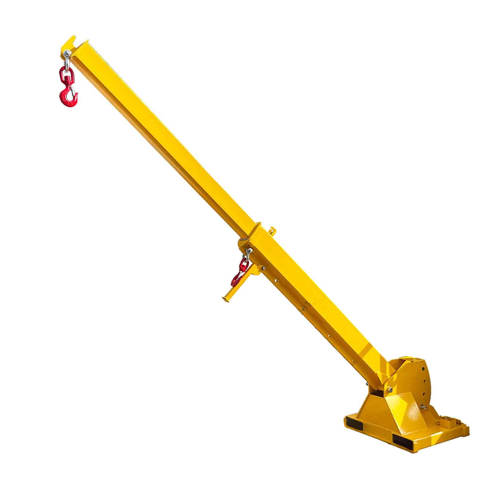 BEILOCKERY 3T/6600LBS Forklift Telescopic Arm with Adjustable Tilt Angle 0-75°, 7-12FT Mobile Crane Lifting Hoist Truss Jib Boom with Hook, Multi-Functional Accessories for Forklifts Cranes