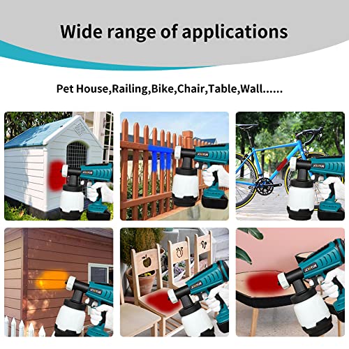 Xioyue 18V Cordless Handheld Paint Sprayer For Makita Battery, High Power Hvlp Electric Spray Gun 800Ml For Home And Outdoors, Painting Car, Ceiling, Chair, Fence, Pet House #TOP4