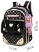 Waterproof PU Leather Kids Princess Backpack Cute School Bookbag for Girls (Large, Bowknot Black)