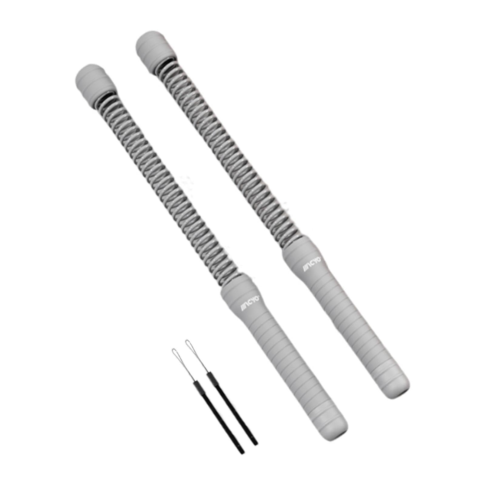 2X Elastic Cordless Battle Ropes Premium for Strength Training Office Sports Gray | Sports Equipment | Outdoor Sports Gear | Exercise Gear-image-49