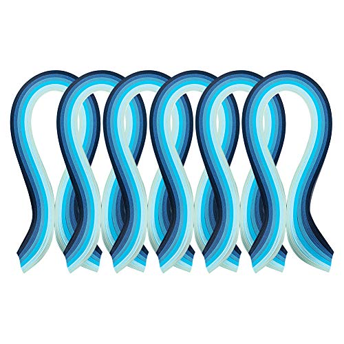 Arricraft 1200 Strips 3Mm Quilling Paper Strips, Quilling Art Strips, 6 Colors Paper Craft Supplies For Paper Art Diy Craft Projects-Blue Gradient #TOP3