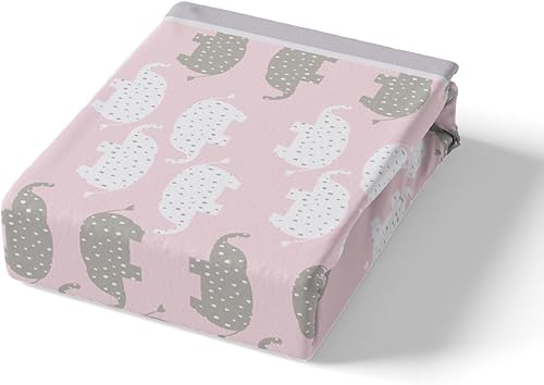 Miniatura 5 de Castle Fairy Sábana bajera ajustable Kawaii de tamaño matrimonial, diseño de elefante blanco y gris, suave juego de ropa de cama de lujo con diseño