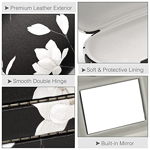 Image of MoKo Double Eyeglass Case, Contact Lens Case with Mirror Tweezers Remover, 2 in 1 Double Sided Portable Contact Lens Box Holder Container Soak Storage Kit Sunglasses Pouch for Men & Women