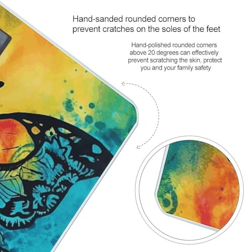 Báscula digital de baño Butterfly Tie Dye con vidrio templado miniatura 4