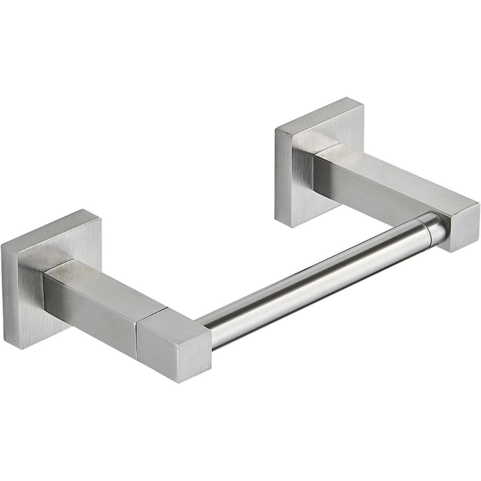Toilet Paper Holder Wall Mounted for Bathroom, Double Post Pivoting Square Tissue Holders Roll Holder Hangers Toilet Paper Stand (Silver)