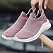 Breathable Knit Shoes for Women Lightweight Orthopedic Arch Support Non Slip Casual Fashion Mesh Sneakers for Walking Travel Outings All-Match Simple Style Outdoor Comfortable Pink