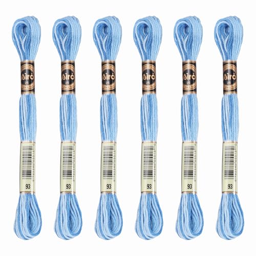 Image of PATIKIL 6 Skeins Embroidery Floss, Polyester Embroidery Threads Bracelets String for Cross-Stitch Hand Embroidery, Blue