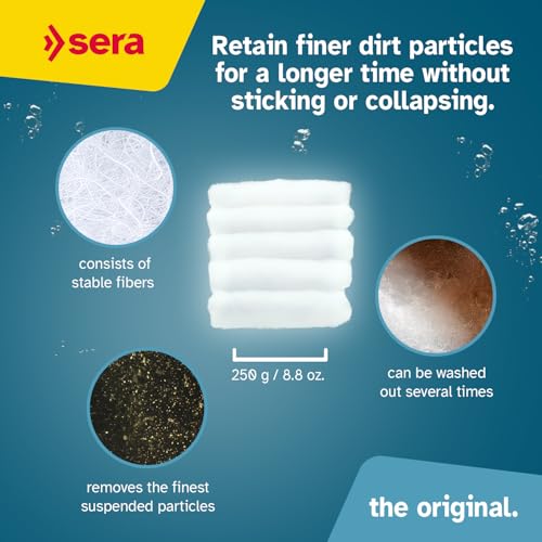 Image of Mechanical Pre-Filter for Enhanced Aquarium Water Clarity | Reusable | sera Filter Wool | Compatible with All Filters | for Fresh & Saltwater Tanks | Easy Maintenance | High Capacity