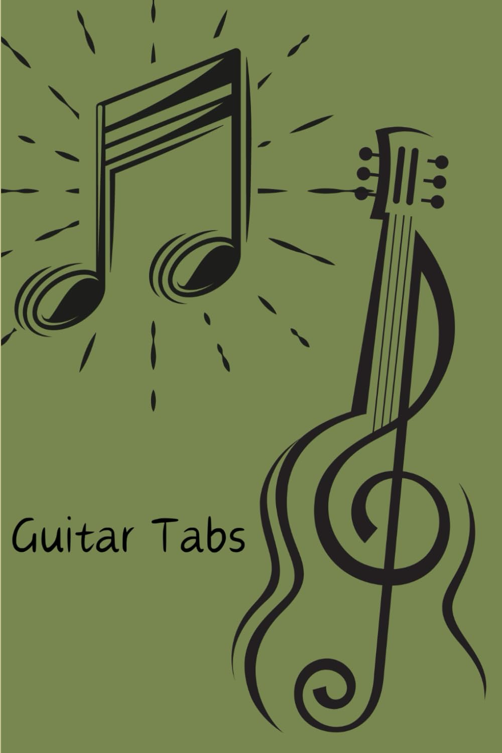 Guitar Tab notebook avec couverture Heart, carnet de musique 140 pages format 6" x 9"