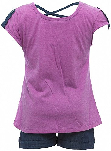 Image of ToBeInStyle Girl's Two Piece Summer Set Cute Tee Top and Matching Shorts Adorable Outfit