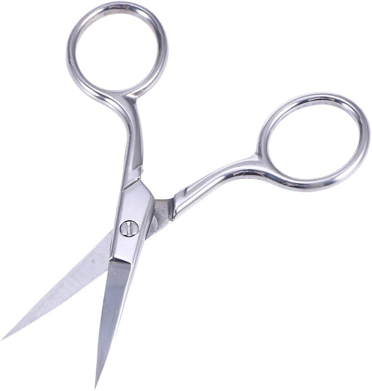 Tesoura compacta Healifty para sobrancelhas, pelos do nariz e unhas, aço inoxidável, prata