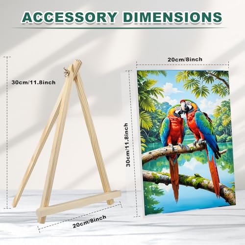 Bowetile Papagei Paint by Numbers for Adults with Framed Canvas&Wooden Easel, Painting by Numbers Kit for Adults Beginners Canvas Kit, DIY Acrylic Pigment Drawing Paintwork for Home Decor, 20x30cm — photo 5