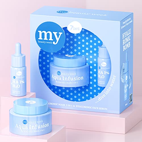 7DAYS Skincare Pack Regalo Mujer - Mascarilla Facial & Crema Hidratantes Antiedad con Ácido Hialurónico & Aceite de Árbol de Té | Skincare | Crema Hidratante | Cosmetica Coreana