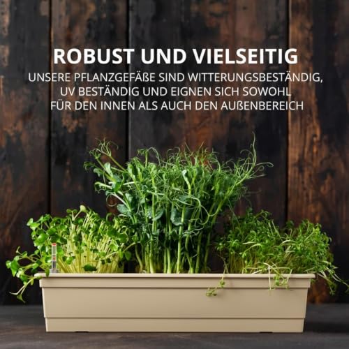 Plastard Blumenkasten 60 cm Seidengrau - Balkonkasten & Bewässerungssystem – Ansicht 4