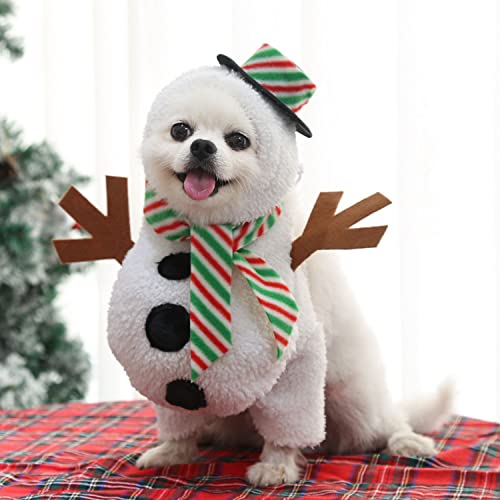 BT Bear Pet Christmas Costume,Dog Santa Claus Riding Suit Dress up Clothing Pet Xmas Outfit for Puppy Small Dogs (Medium, Snowman) - Image 2