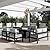 LayinSun Aluminum Furniture Set with Fire Pit Table, 5 Pieces Patio Sectional Conversation Chat Sofa Modern Seating Set
