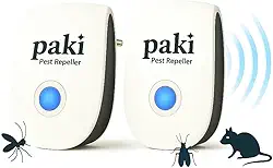 Kit 2 Repelentes Ultrassônicos de Tomada Paki Anti Insetos Aparelho Sem Cheiro Silencioso Seguro para Pets Plug Brasil Bivolt Elétrico