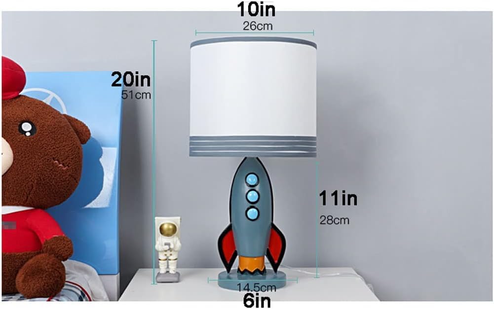 Lámparas De Mesa Lampada da Tavolo con Base A Razzo Lampada da Comodino Creativa Americana con Telecomando Lampada da Comodino Dimmerabile per Sala Studio Camera dei Bambini Camera da Letto