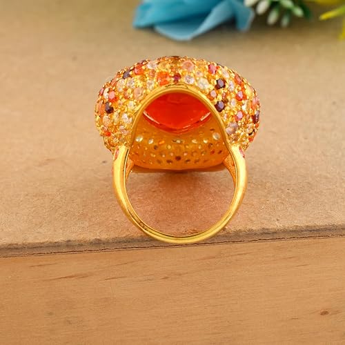 Bague plaquée or jaune et pierre précieuse multicolore cadeau idéal - 3