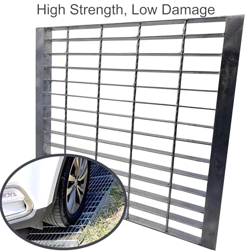 Image of Galvanized Steel Drain Grate with Lip, Channel Cover 18x18 in