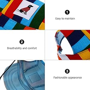 Winomo round brim pet cap stripe pet dog mesh porous sun cap with ear holes for small dogs m2   cucciolini doodles