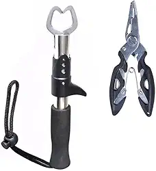 Kit Alicate Pega Peixe Inox Mais Alicate De Pesca Tira Anzol
