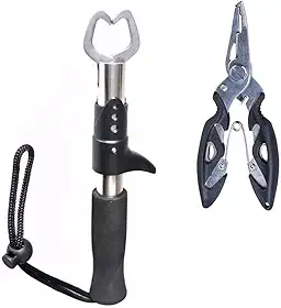 Kit Alicate Pega Peixe Inox Mais Alicate De Pesca Tira Anzol