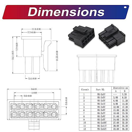 Kit de Conectores Extensor Macho y Hembra Molex 3.0mm miniatura 6