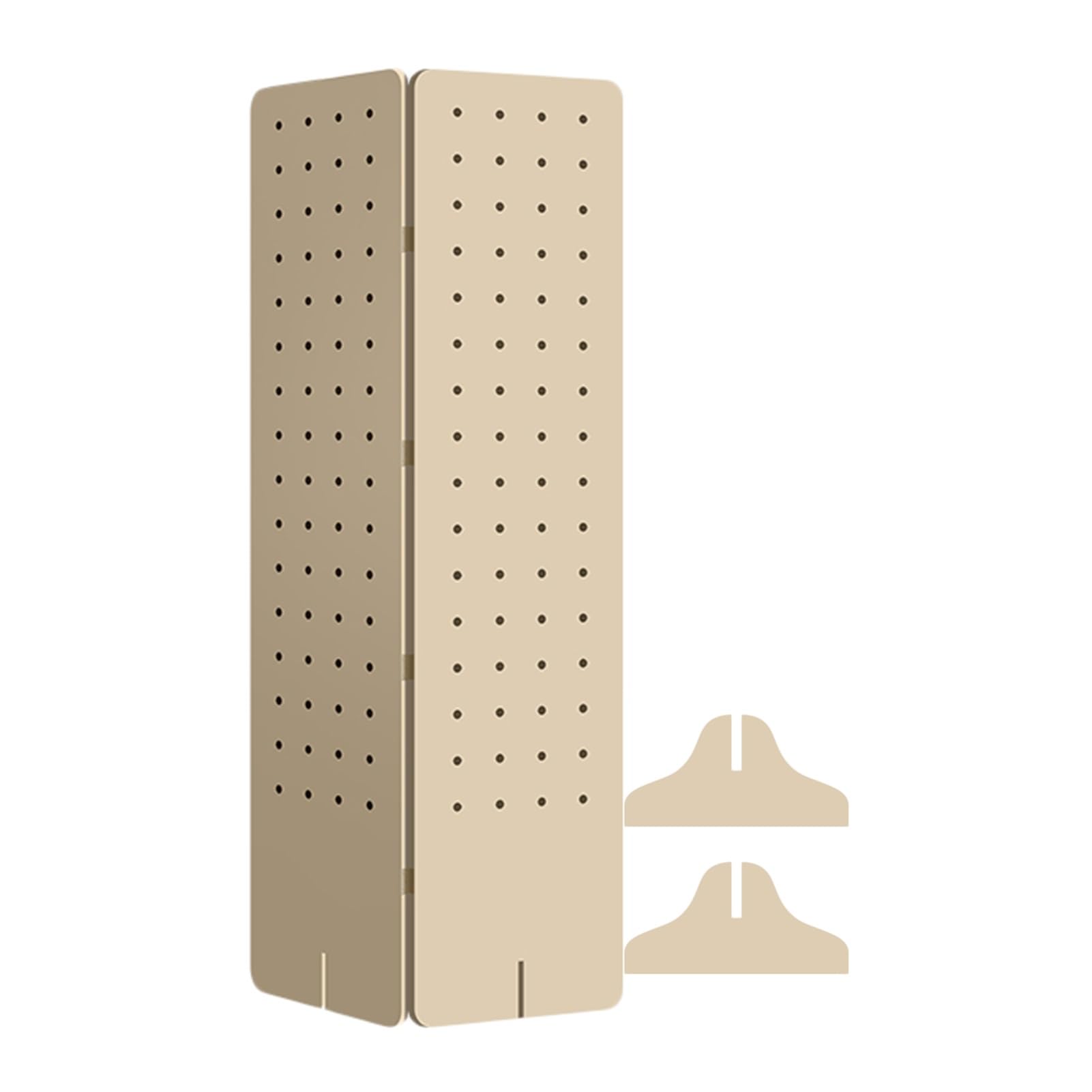 Peg Board-Raumteiler, Faltbarer Sichtschutz, Pegboard-Präsentationsständer, Raumteiler-Organizer aus Holz für Juweliergeschäfte, Basare, Schlafzimmer (Stil 1, 2 Paneele)