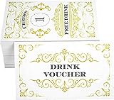 RXBC2011 100 Free Drink Tickets Coupons for a Free Drink Wedding Work Event Party Bar Fundraiser Gold