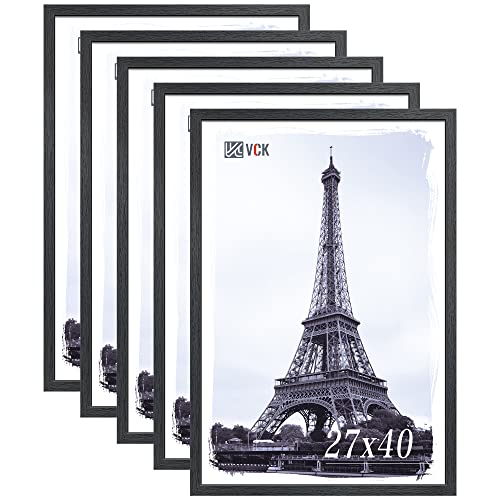 Image of VCK 27x40 inch Poster Frame 5 Pack, High-End Black Wood, for Poster Artwork