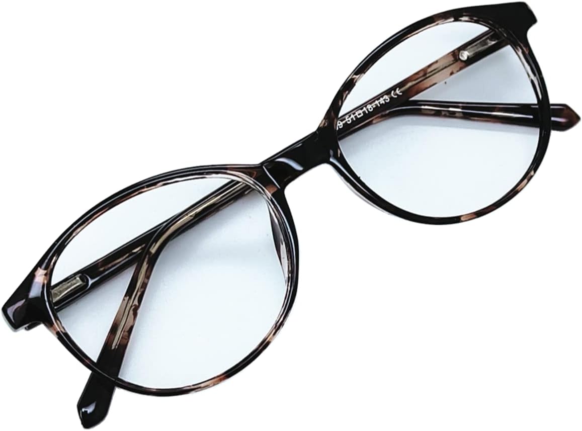 Blue Light Reading Glasses Round Frame Spring Hinge Block UV Reduce Digital Eye Strain Comfortable Fit