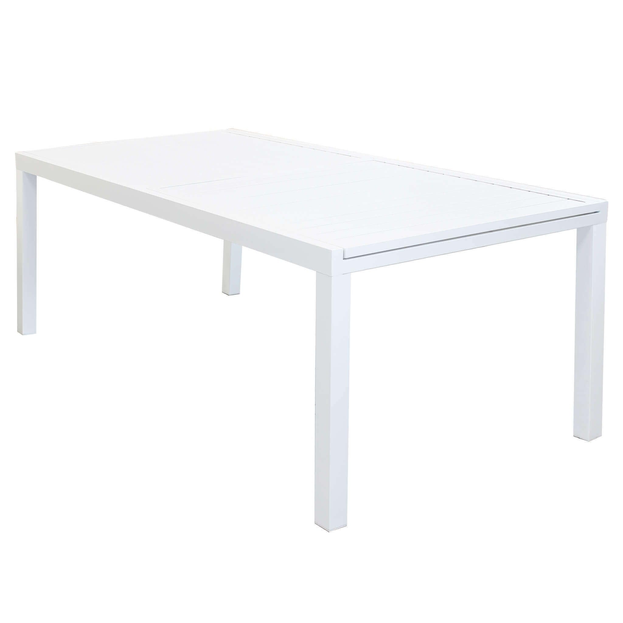 MilaniHome.it - Set Tavolo Giardino Rettangolare Allungabile 200/300x100 con 10 Poltrone in Alluminio Bianco da Esterno Giardinodi coloreBianco