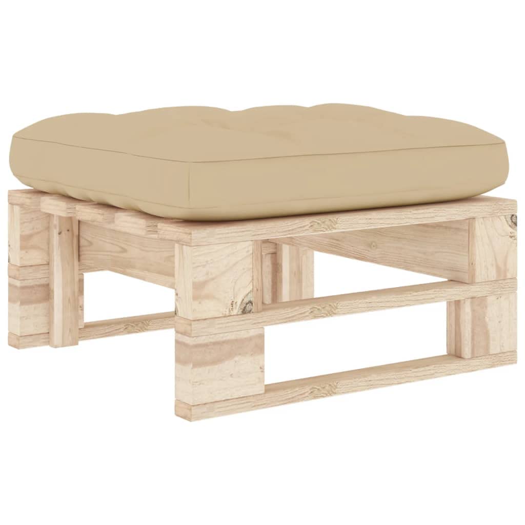 Table d'appoint en bois modulaire et pouf de jardin en pin imprégné